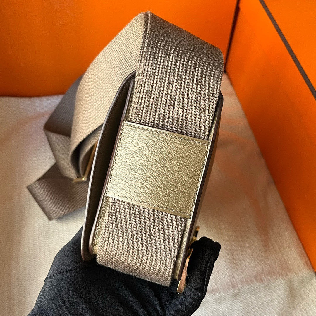 Hermès Geta Etoupe Chevre Gold Hardware