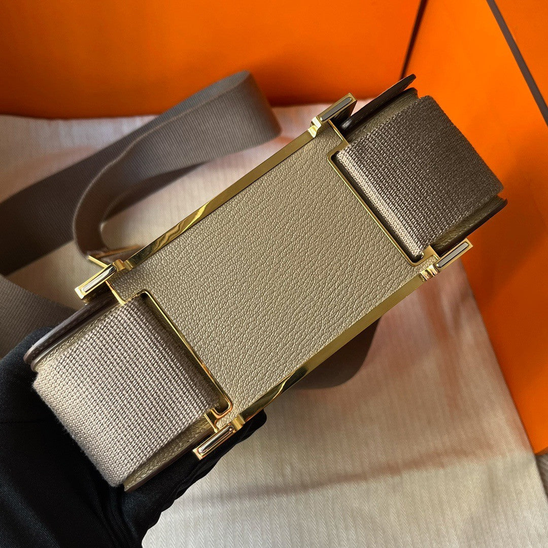 Hermès Geta Etoupe Chevre Gold Hardware