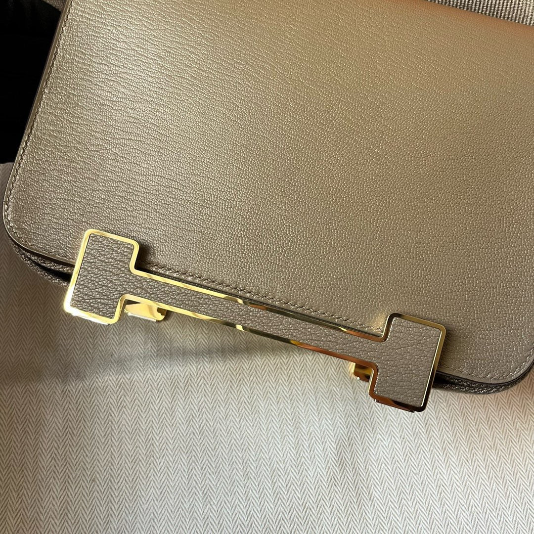 Hermès Geta Etoupe Chevre Gold Hardware