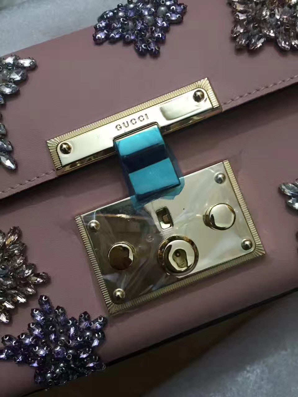 Gucci Limited Edition Padlock embroidered leather shoulder bag
