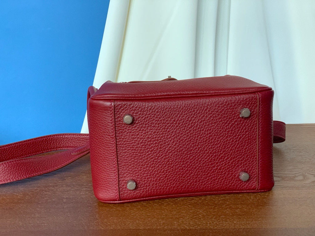 Hermes Mini Lindy 20cm Bag 4E Red Togo Leather Palladium Hardware
