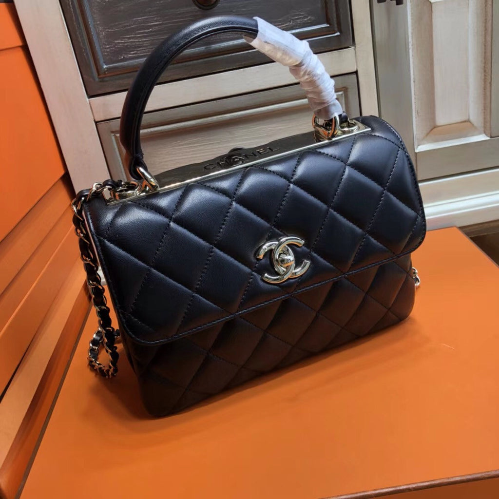 Chanel  Small Trendy CC Top Handle Bag Quilted Lambskin