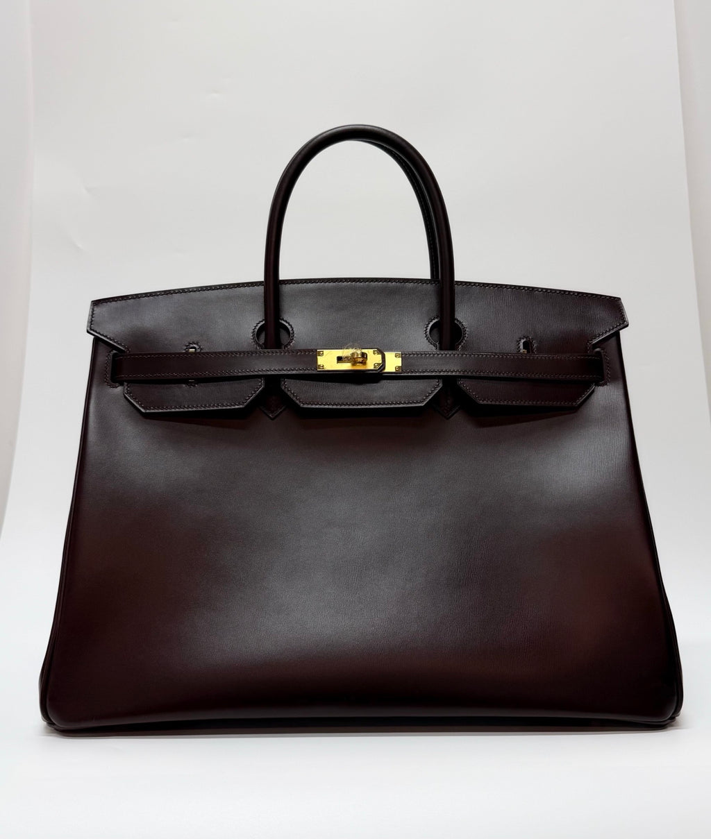 Hermès Birkin 40 in Dark Chocolate Box Calf Leather with Gold Hardware