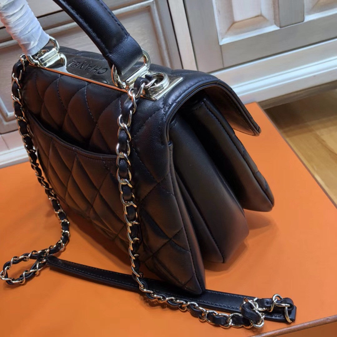 Chanel  Small Trendy CC Top Handle Bag Quilted Lambskin
