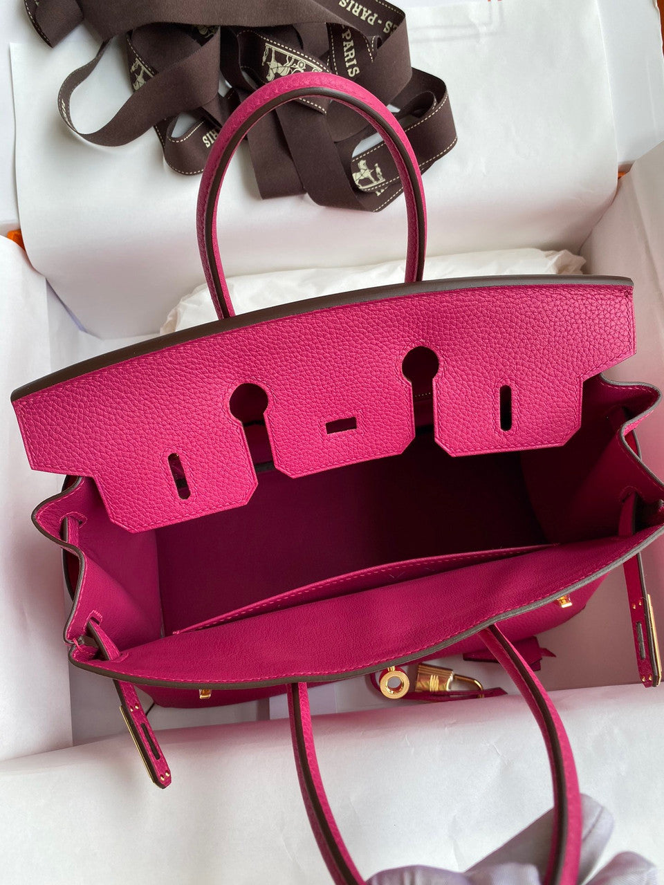 Hermes i6 Rose Extreme Birkin 25 cm Togo Gold Hardware