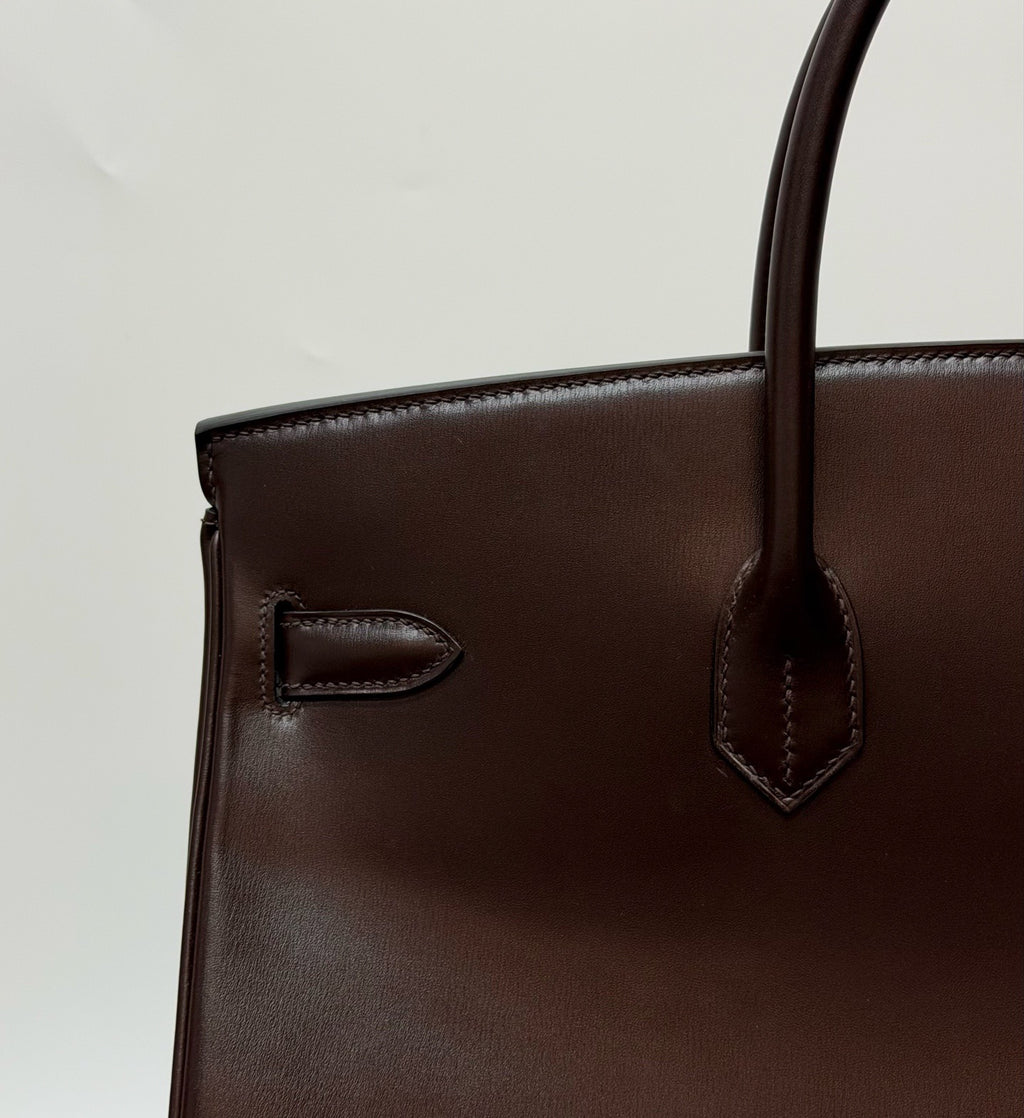 Hermès Birkin 40 in Dark Chocolate Box Calf Leather with Gold Hardware