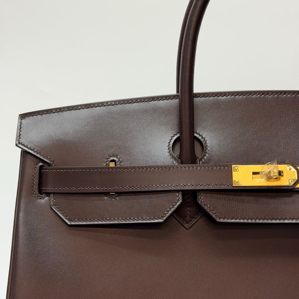 Hermès Birkin 40 in Dark Chocolate Box Calf Leather with Gold Hardware