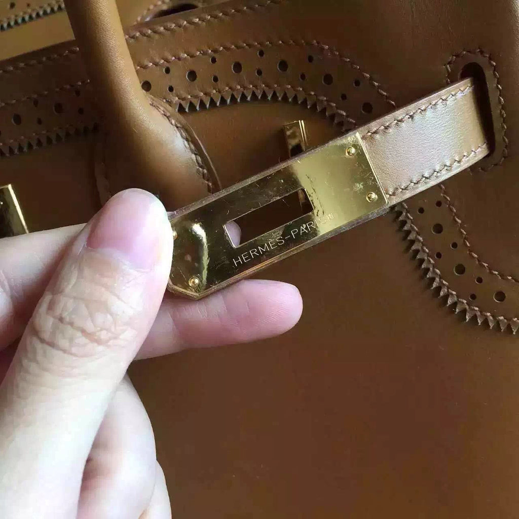 Hermes Limited Edition Noisette Ghillie Birkin 30cm Togo Gold Hardware