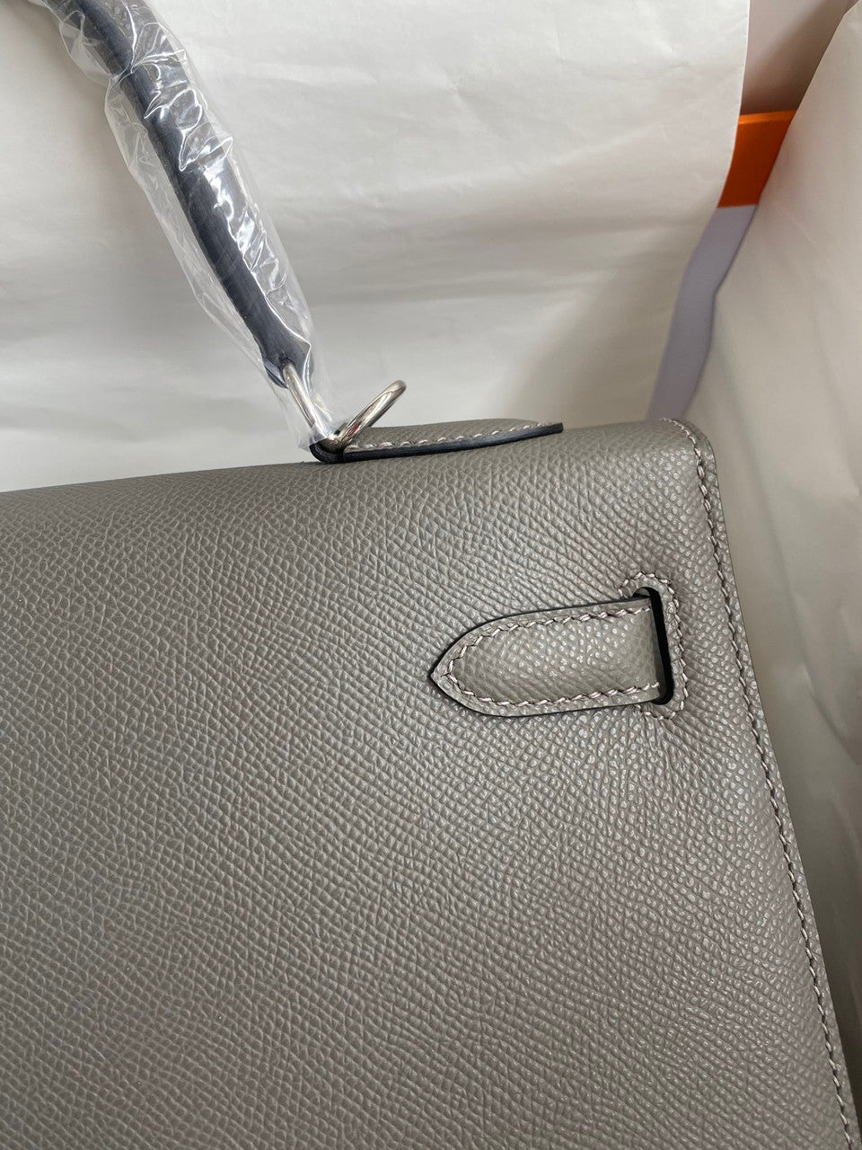 Hermès Stain Sellier Kelly 32  Epsom Palladium Hardware