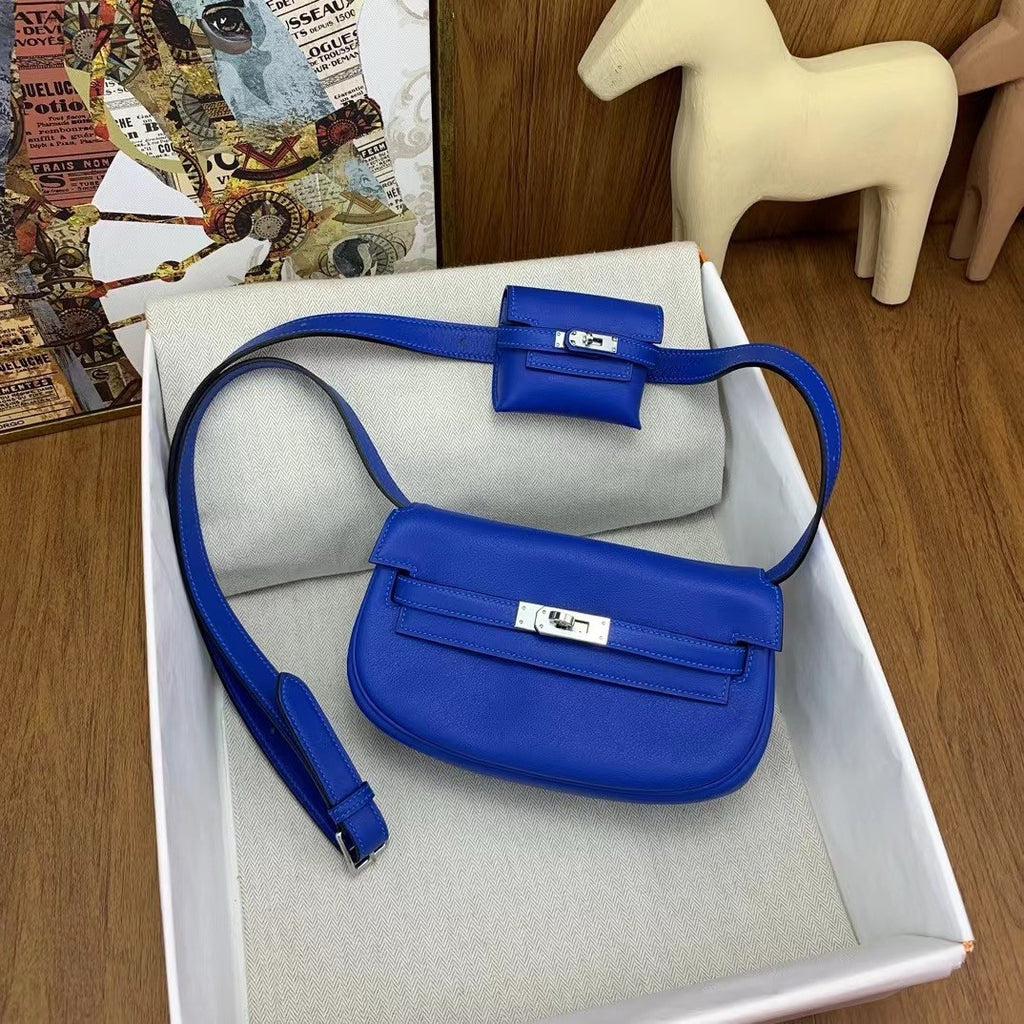Hermès Kelly Moove Blue Electric Swift Palladium Hardware