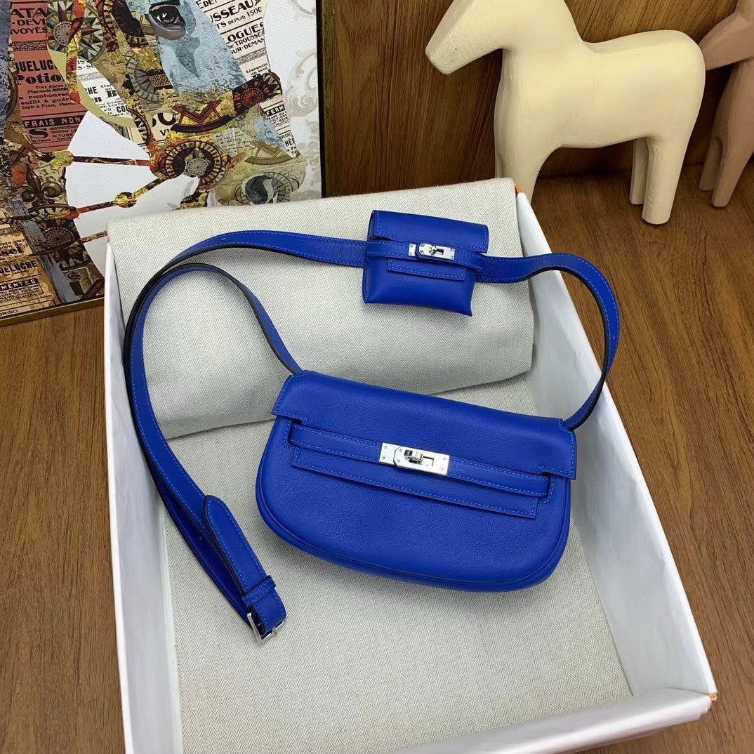 Hermès Kelly Moove Blue Electric Swift Palladium Hardware