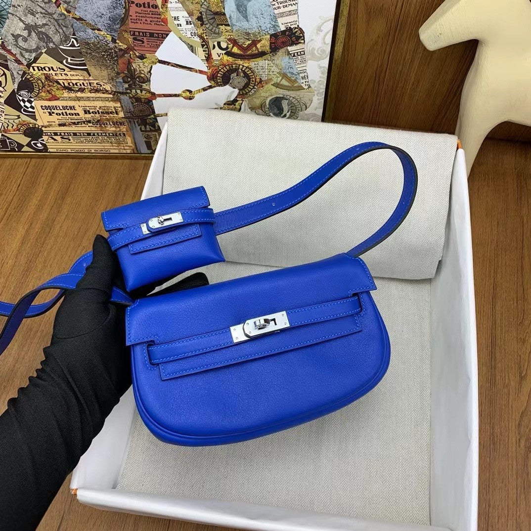 Hermès Kelly Moove Blue Electric Swift Palladium Hardware