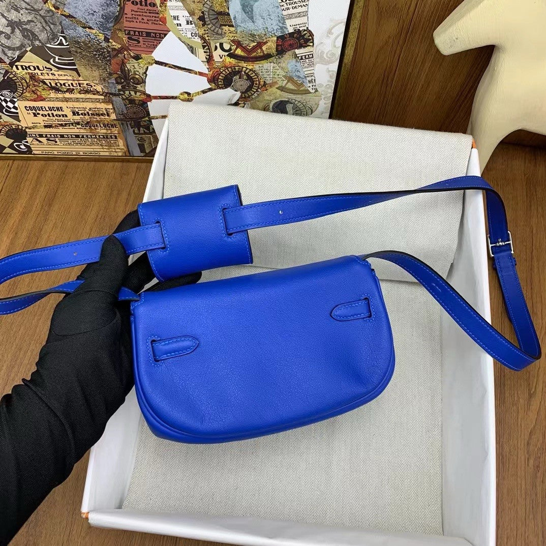 Hermès Kelly Moove Blue Electric Swift Palladium Hardware