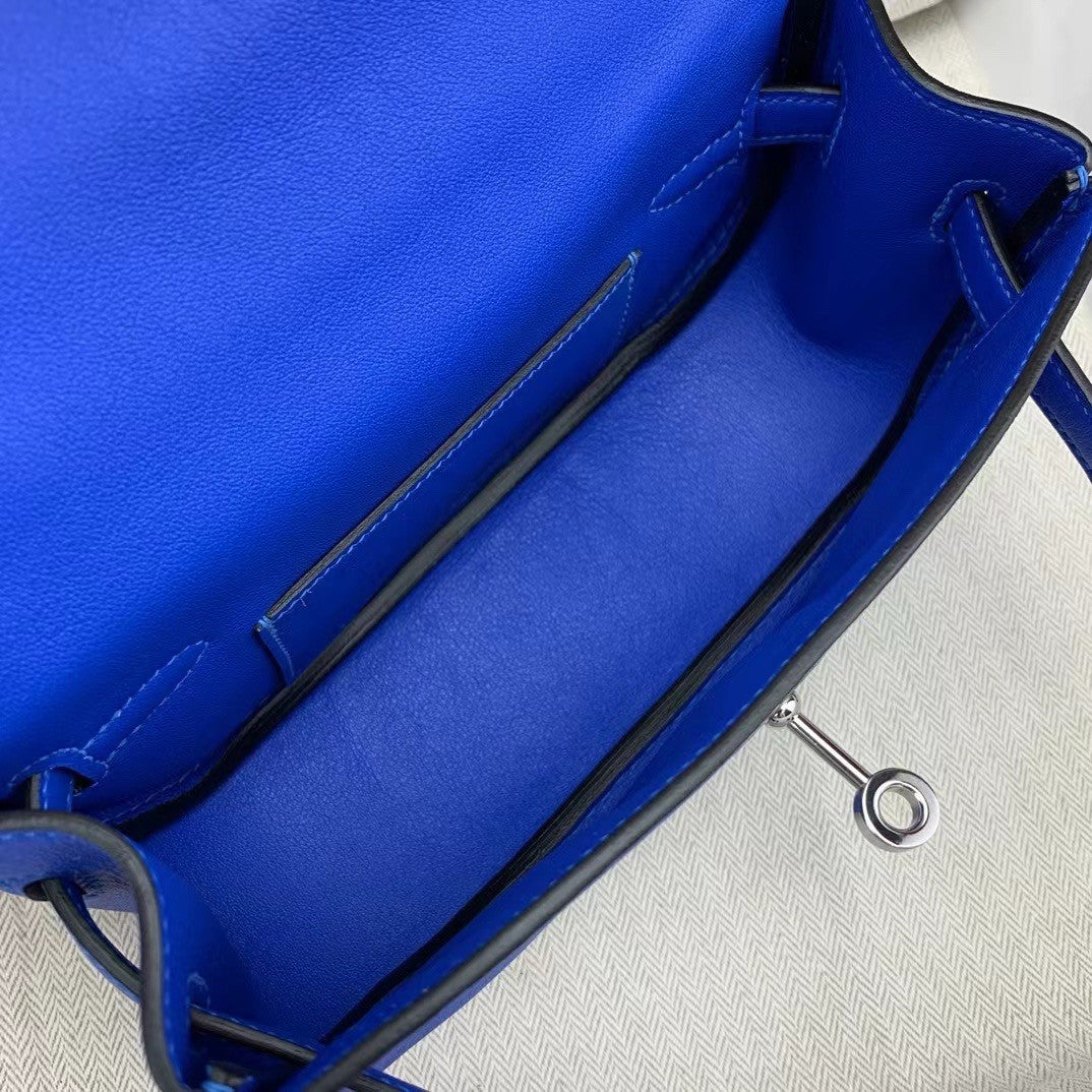 Hermès Kelly Moove Blue Electric Swift Palladium Hardware
