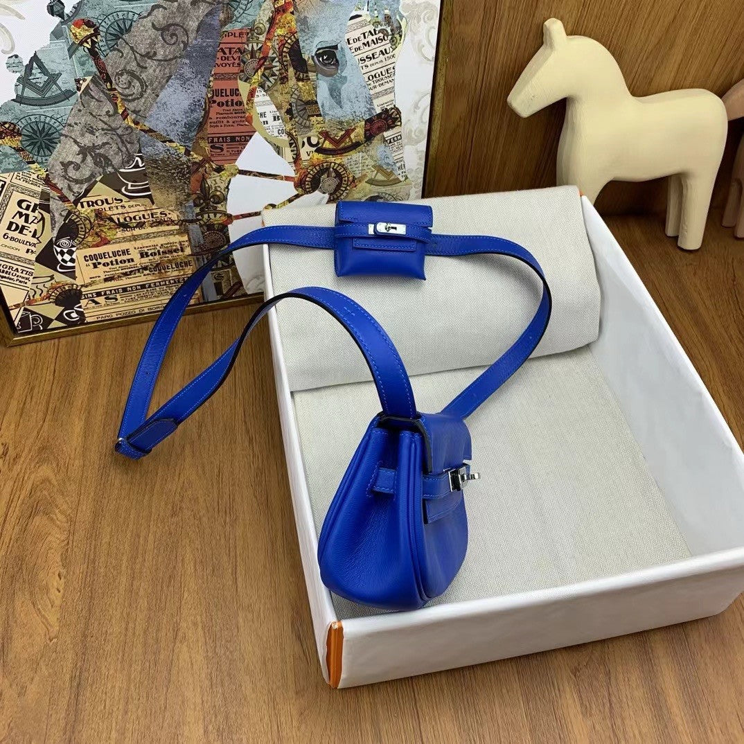 Hermès Kelly Moove Blue Electric Swift Palladium Hardware