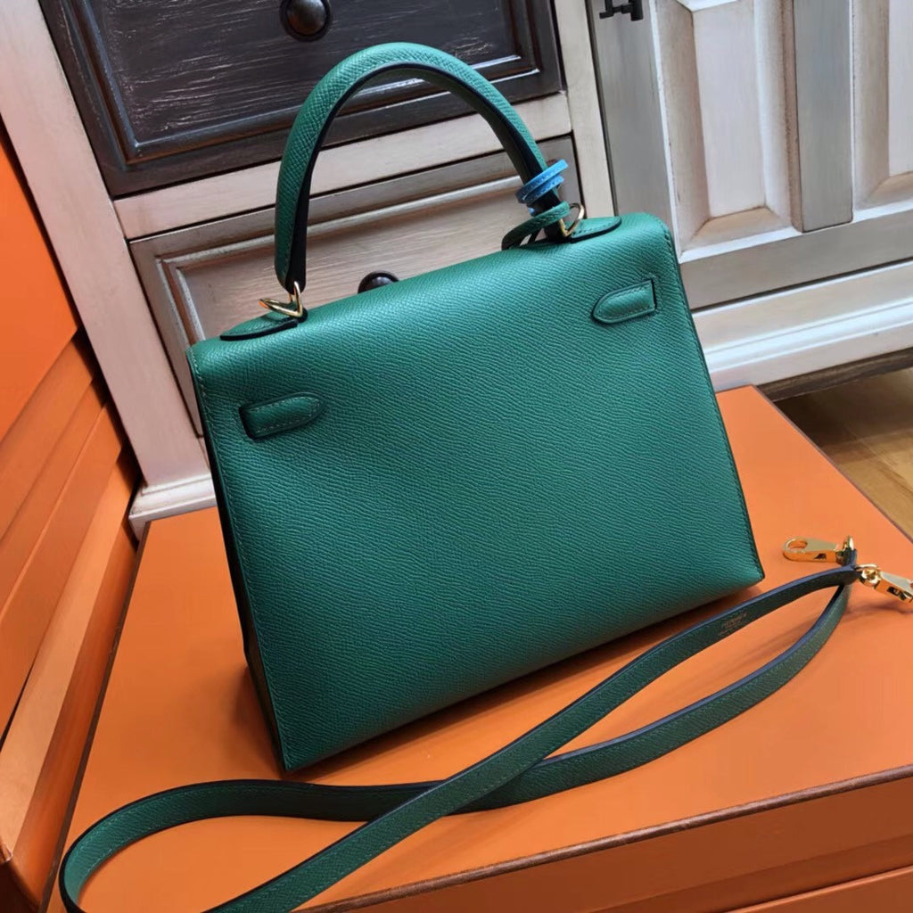 Hermes U4 Vert vertigao  Kelly 25 cm Epsom Gold Hardware