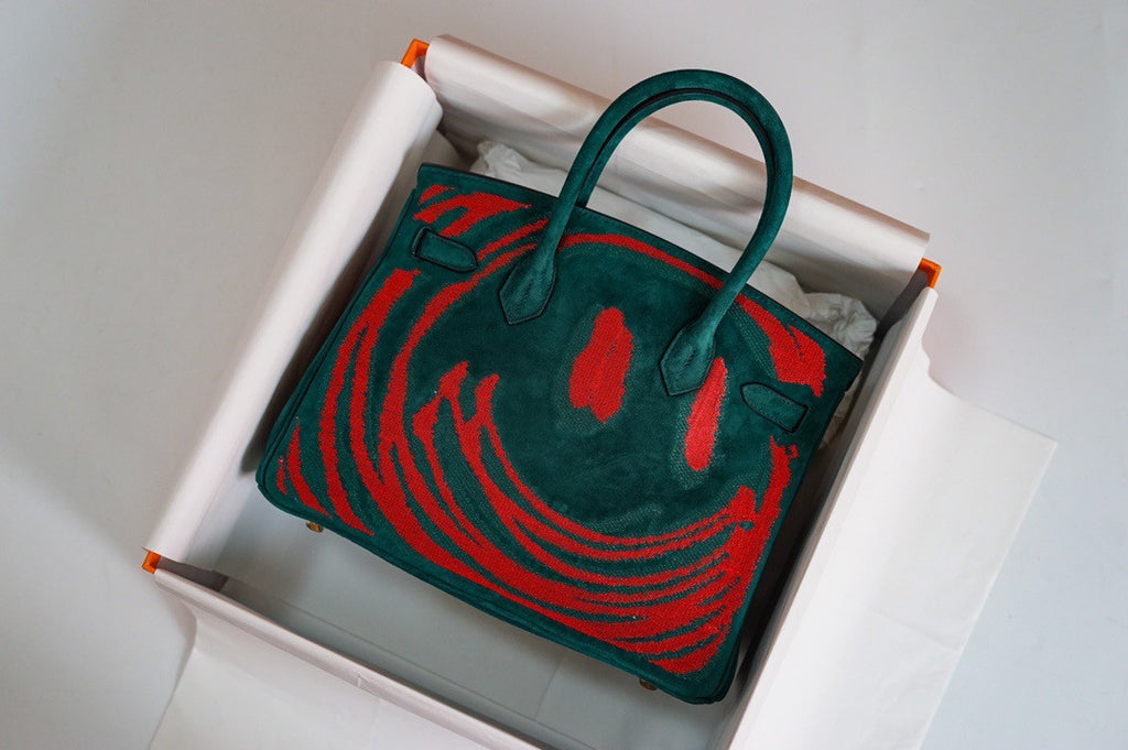 Hermès Birkin 35 Smiley Tote Bag Green