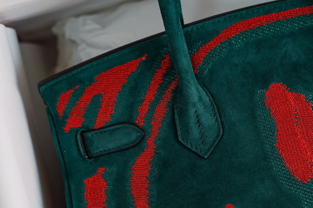 Hermès Birkin 35 Smiley Tote Bag Green