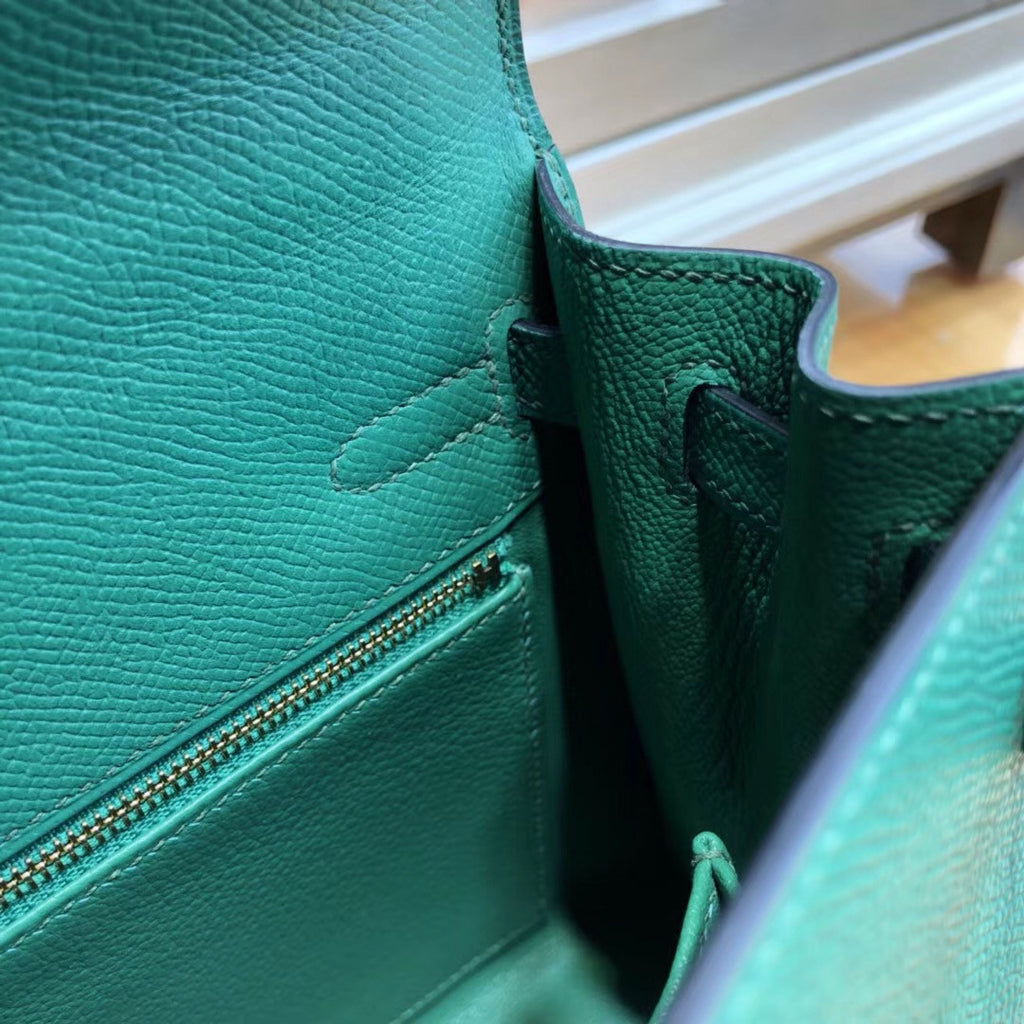 Hermes U4 Vert vertigao  Kelly 25 cm Epsom Gold Hardware