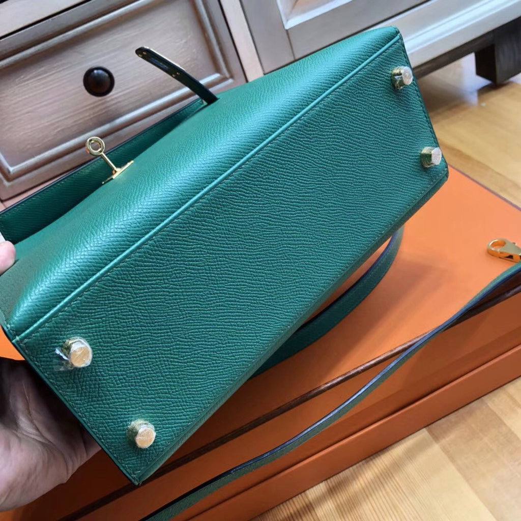 Hermes U4 Vert vertigao  Kelly 25 cm Epsom Gold Hardware