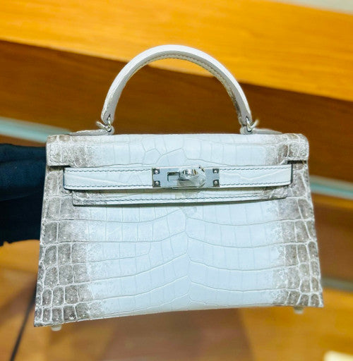 Hermès Himalaya Mini Kelly Niloticus Crocodile Palladium Hardware Hermes