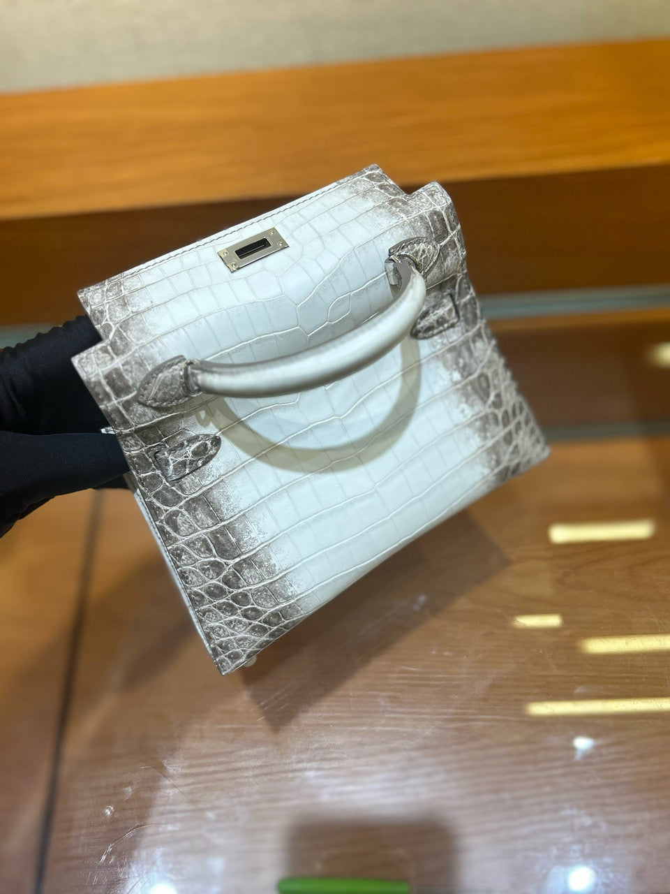 Hermès Himalaya Mini Kelly Niloticus Crocodile Palladium Hardware Hermes
