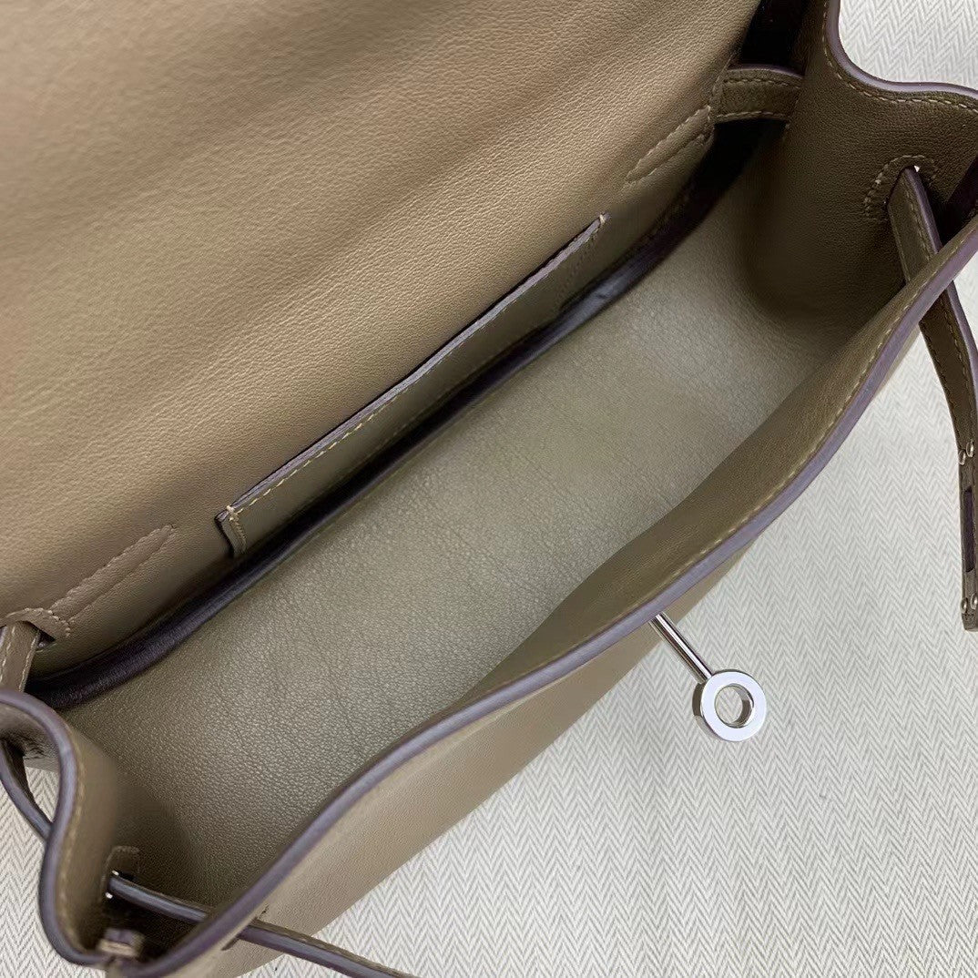 Hermès Kelly Moove Etoupe Swift Palladium Hardware