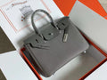 Hermès 3 En 1 Birkin 30 Etoupe Barenia Faubourg and Toile with Palladium Hardware
