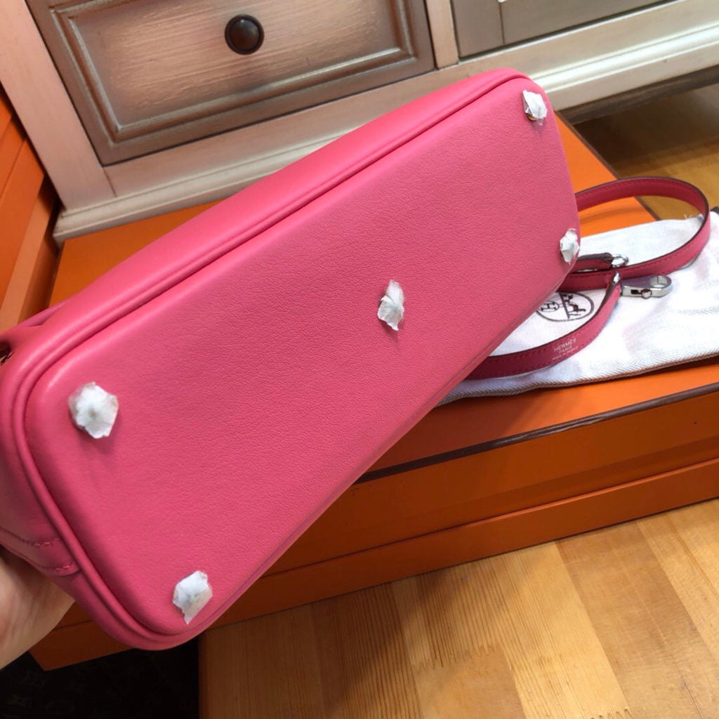 Hermes 8W Rose Azalee Bolide 27cm Bag Swift Leather