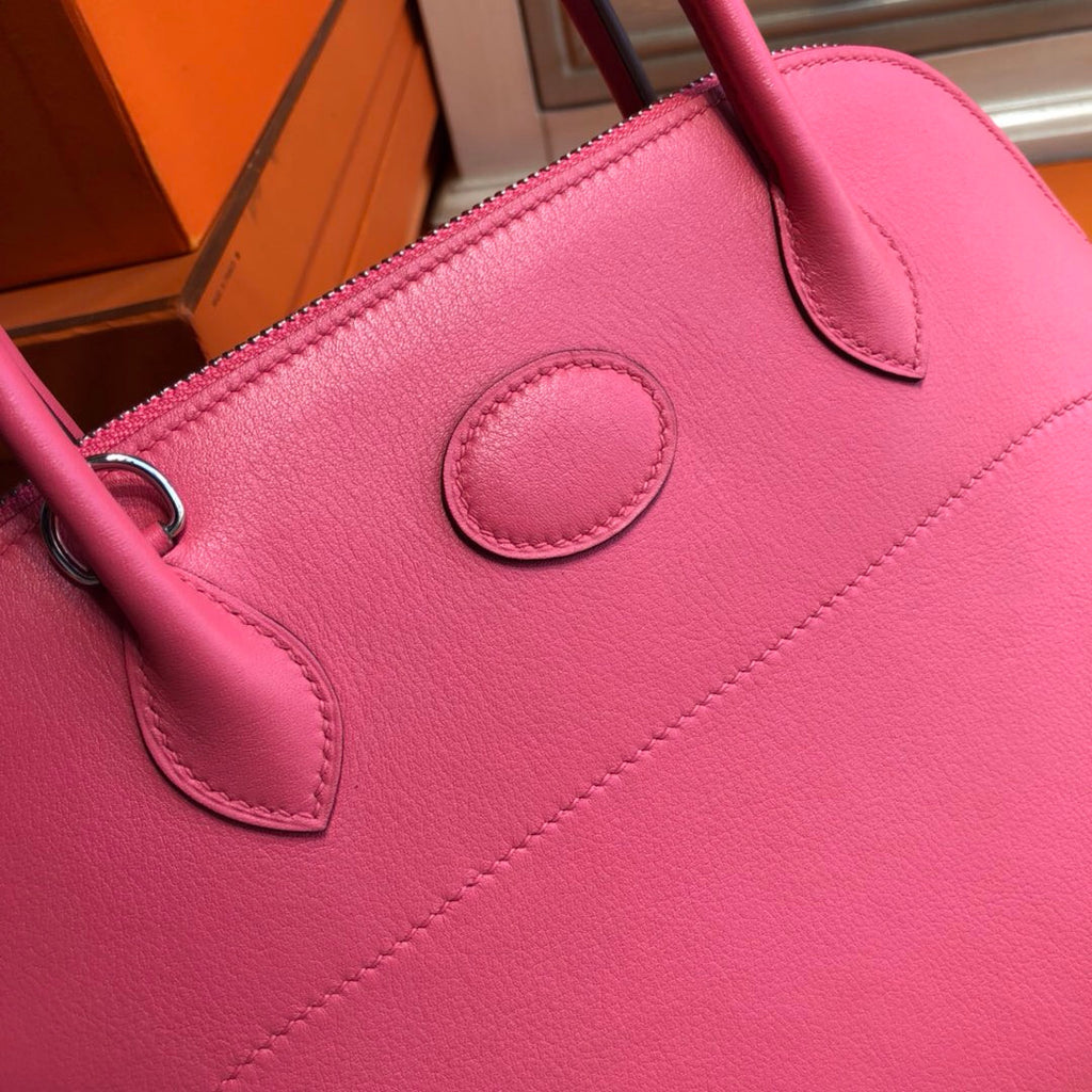 Hermes 8W Rose Azalee Bolide 27cm Bag Swift Leather