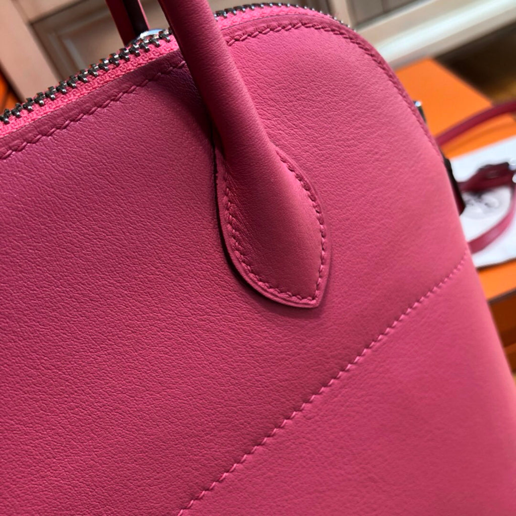 Hermes 8W Rose Azalee Bolide 27cm Bag Swift Leather