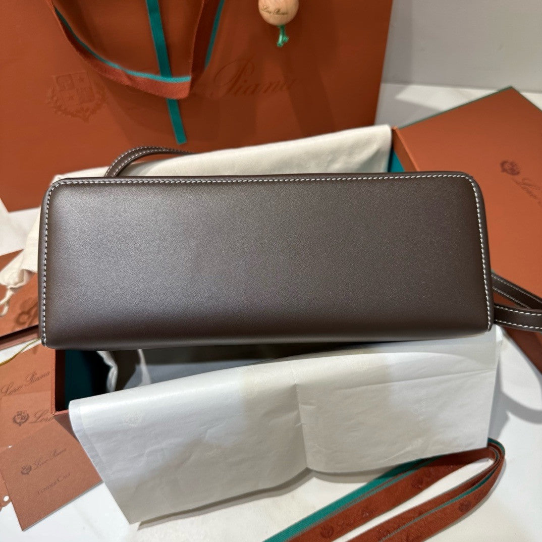 Loro Piana Extra Bag L27  Smooth Calfskin Dark Chocolate