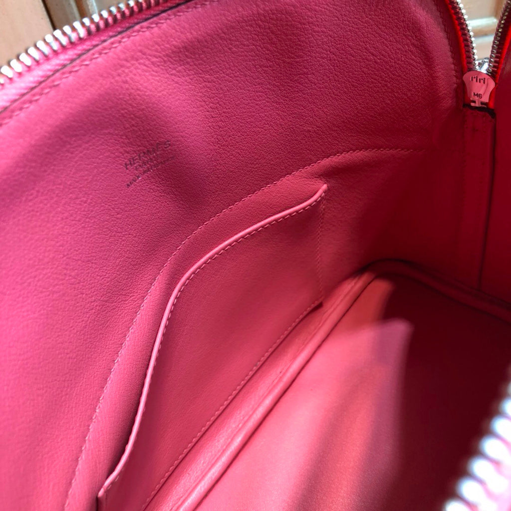 Hermes 8W Rose Azalee Bolide 27cm Bag Swift Leather