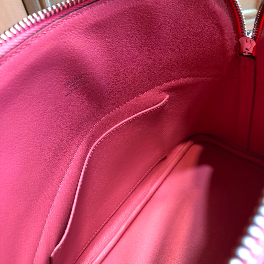 Hermes 8W Rose Azalee Bolide 27cm Bag Swift Leather