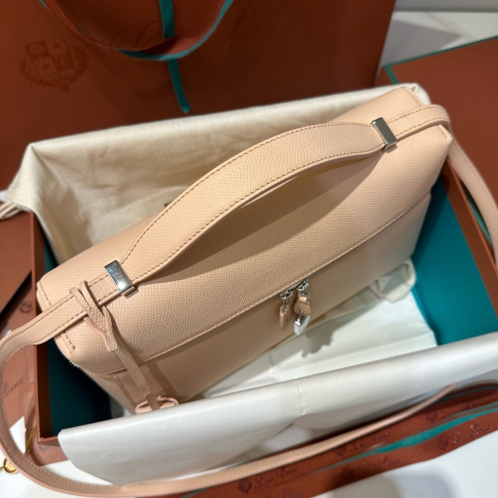 Loro Piana Extra Bag L27  Smooth Calfskin Light Mastic