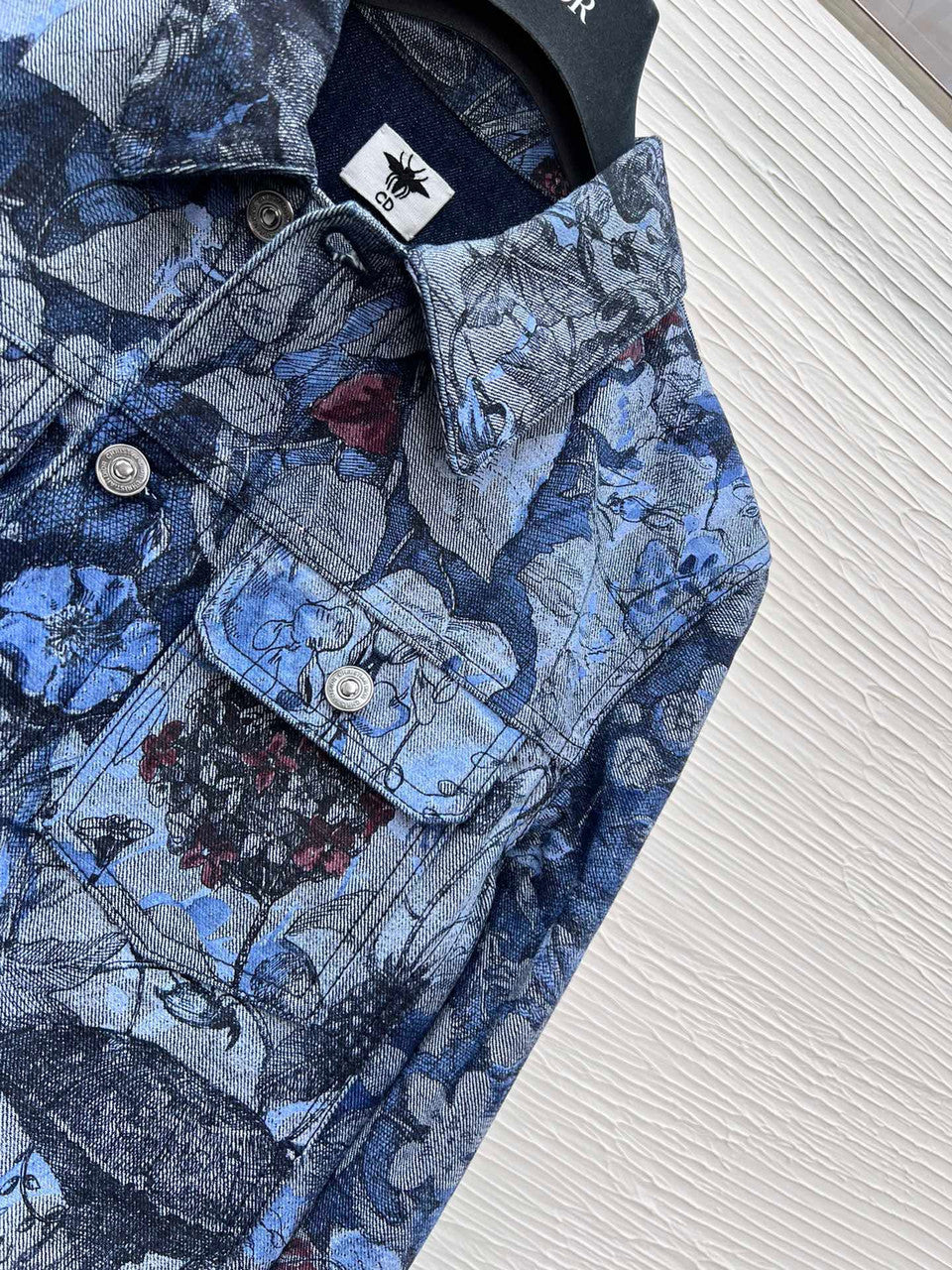 Christian Dior JACKET Blue Cotton Denim with Dior Jardin Magique Motif