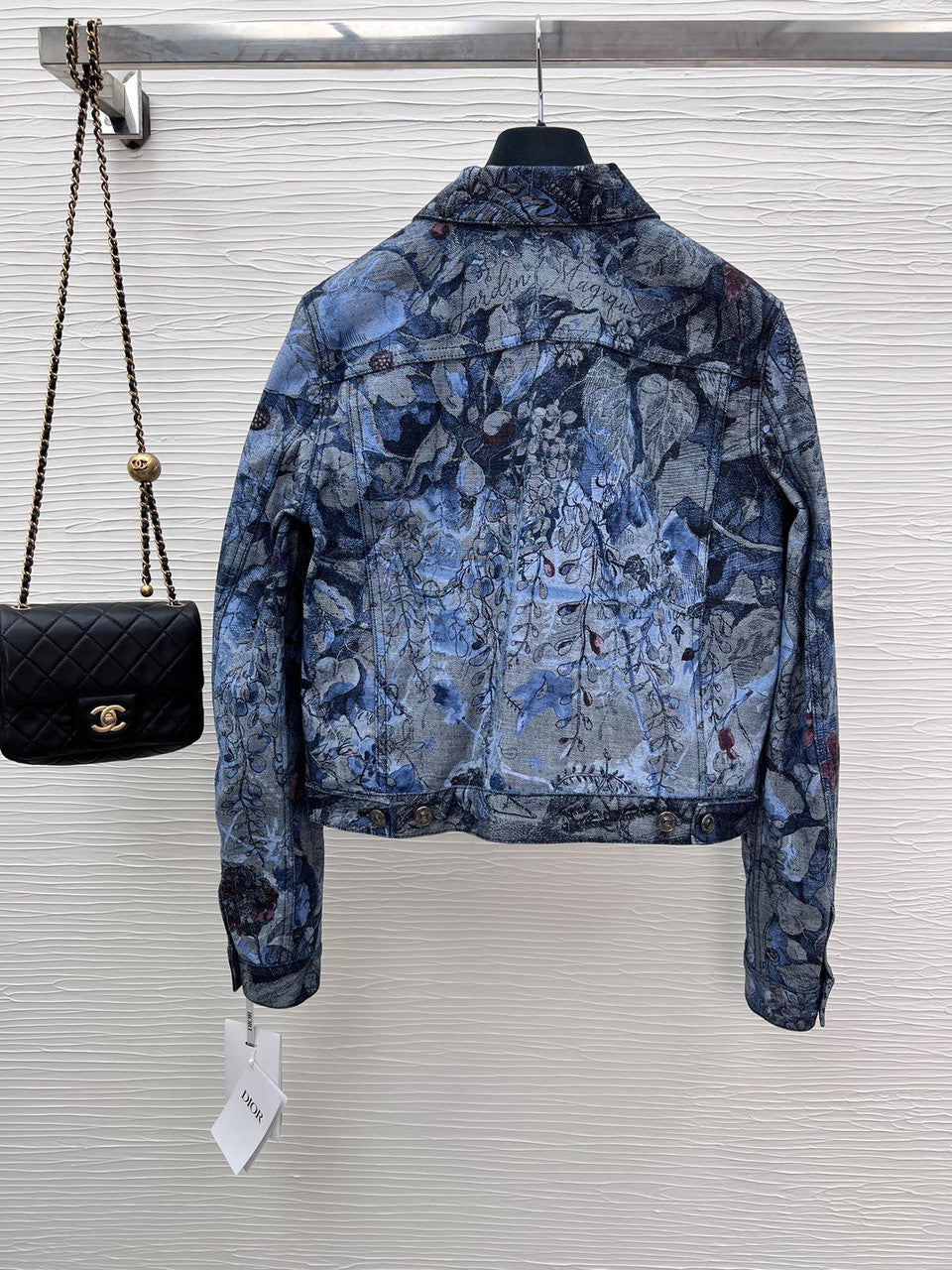 Christian Dior JACKET Blue Cotton Denim with Dior Jardin Magique Motif
