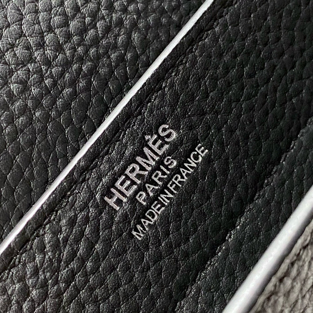 HERMES 38cm Black Togo Leather Palladium Plated Sac A Depeches Briefcase Bag