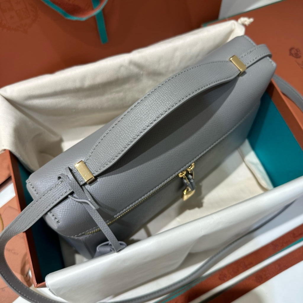 Loro Piana Extra Bag L27  Smooth Calfskin Grey