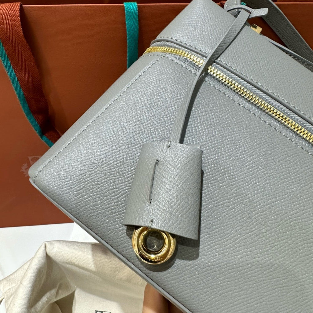 Loro Piana Extra Bag L27  Smooth Calfskin Grey