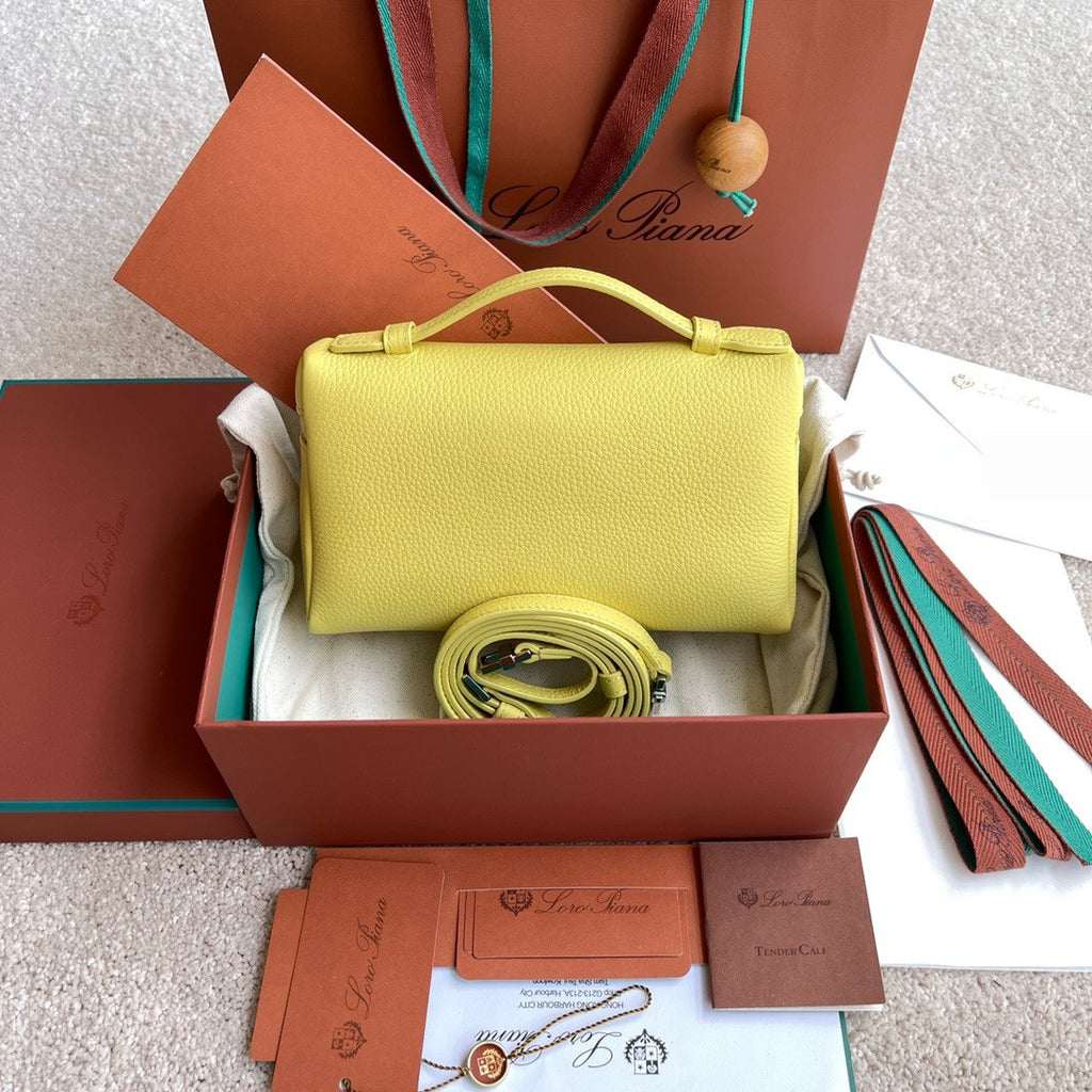 Loro Piana Extra Pocket L19  Grained Calfskin Yellow