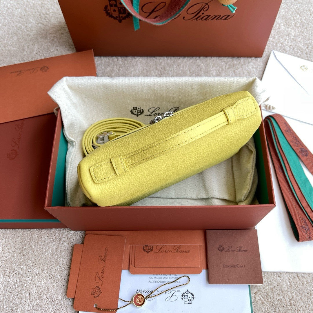 Loro Piana Extra Pocket L19  Grained Calfskin Yellow