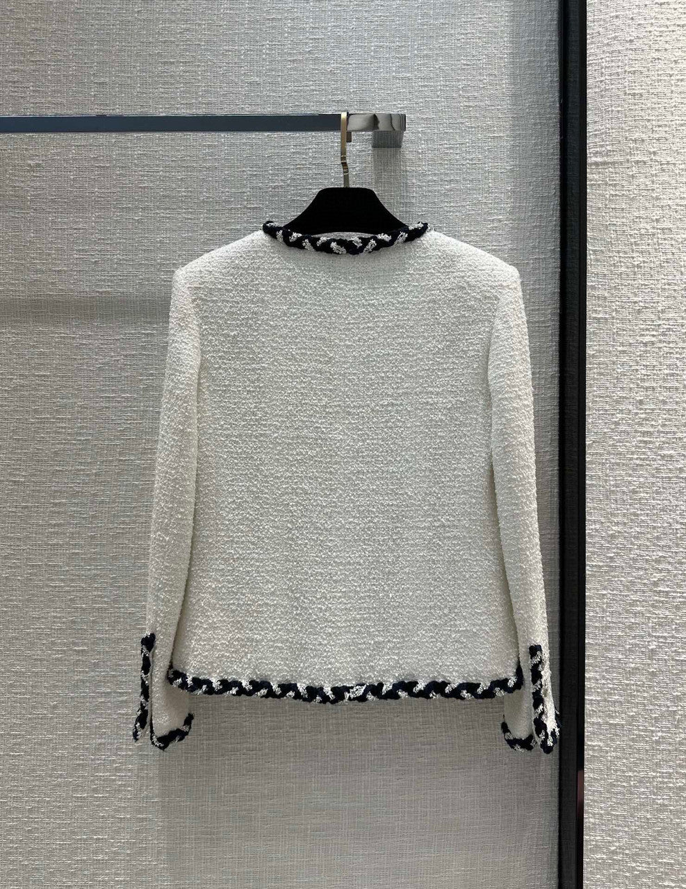 Chanel White Cotton Tweed Jacket
