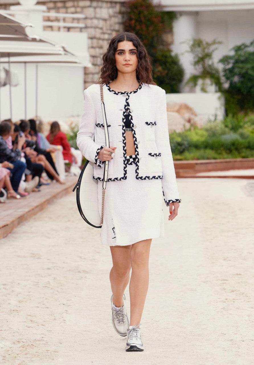 Chanel White Cotton Tweed Jacket