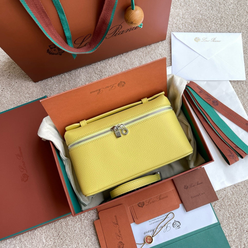 Loro Piana Extra Pocket L19  Grained Calfskin Yellow