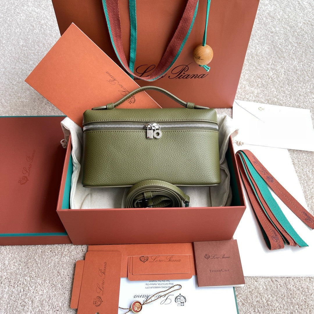 Loro Piana Extra Pocket L19  Grained Calfskin Olive