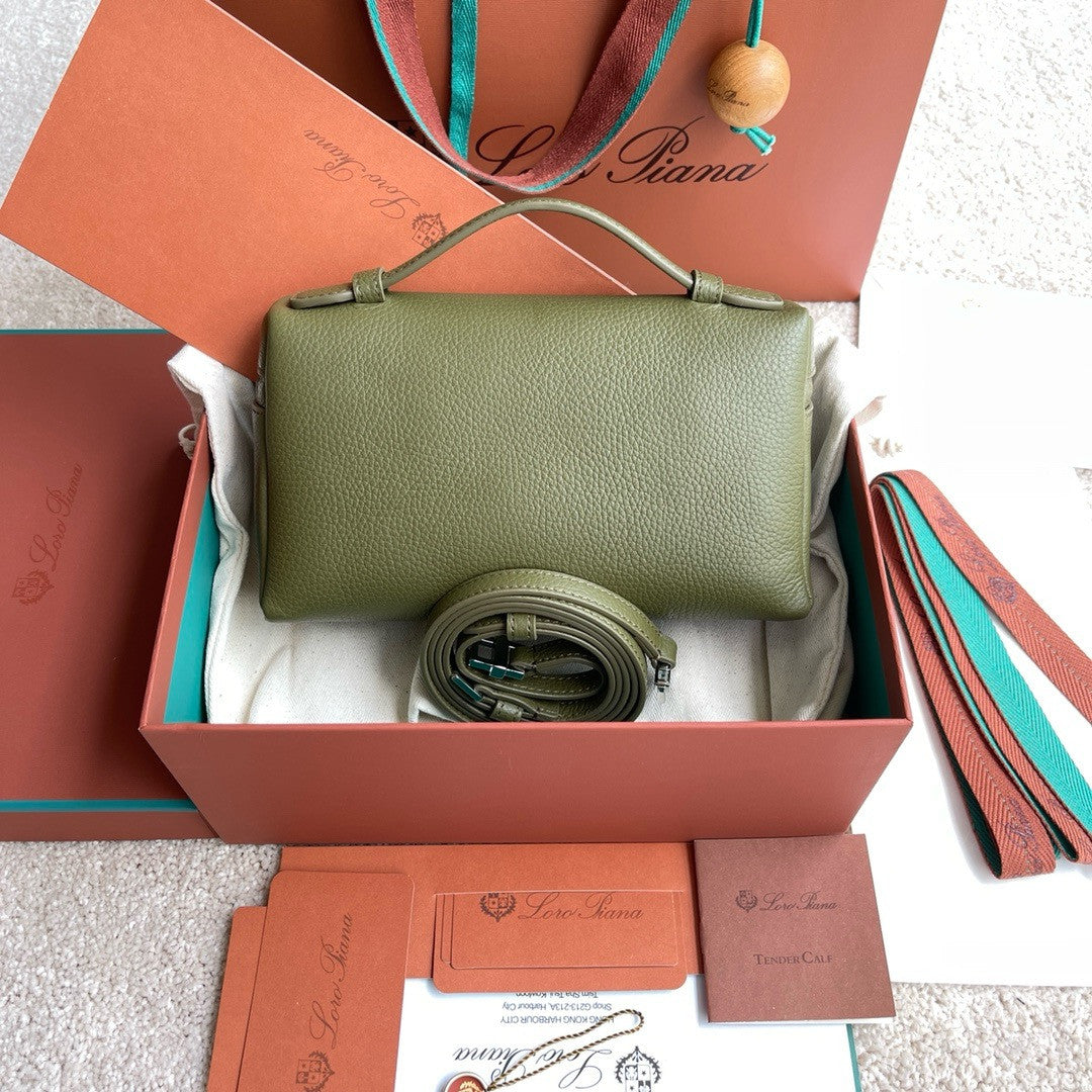 Loro Piana Extra Pocket L19  Grained Calfskin Olive