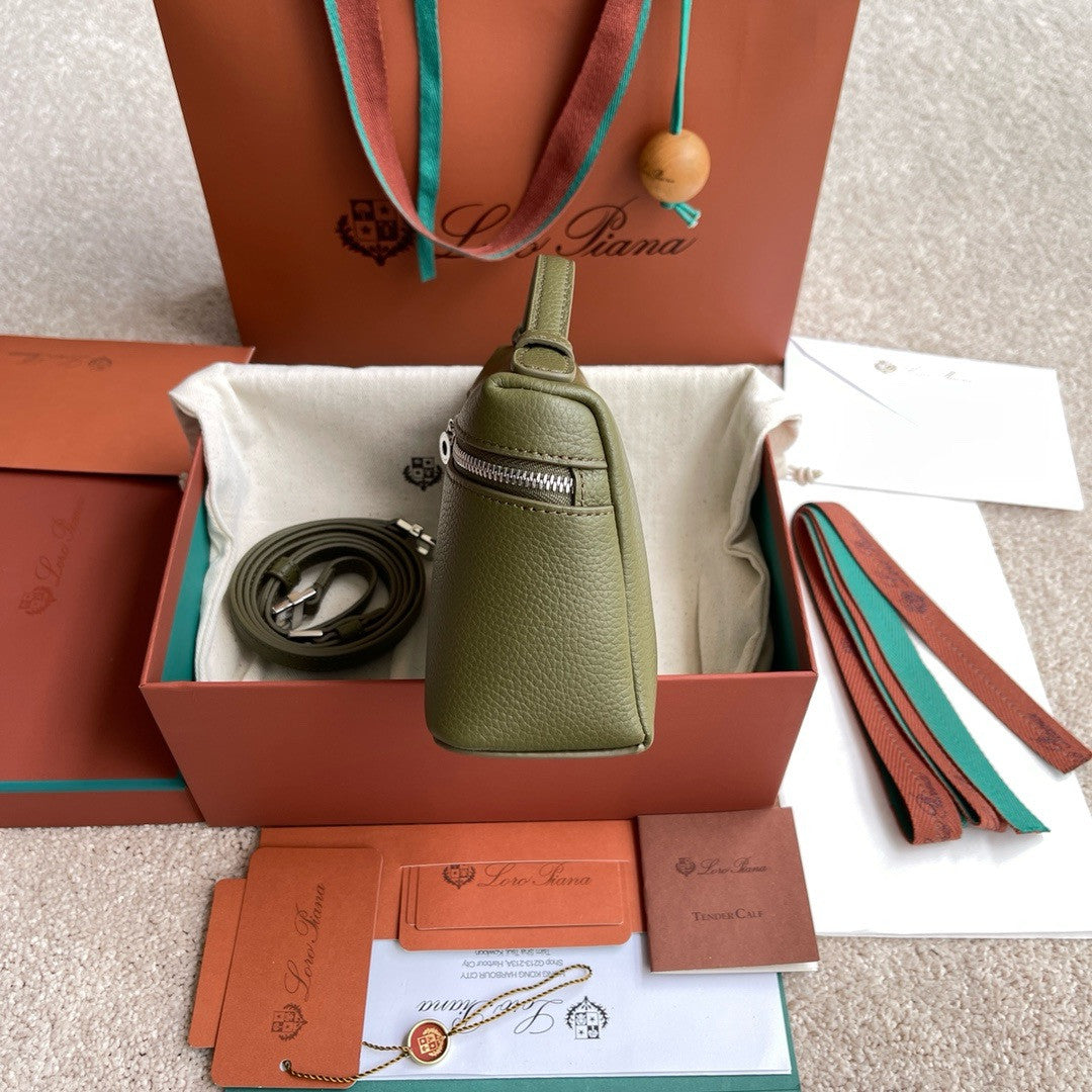 Loro Piana Extra Pocket L19  Grained Calfskin Olive