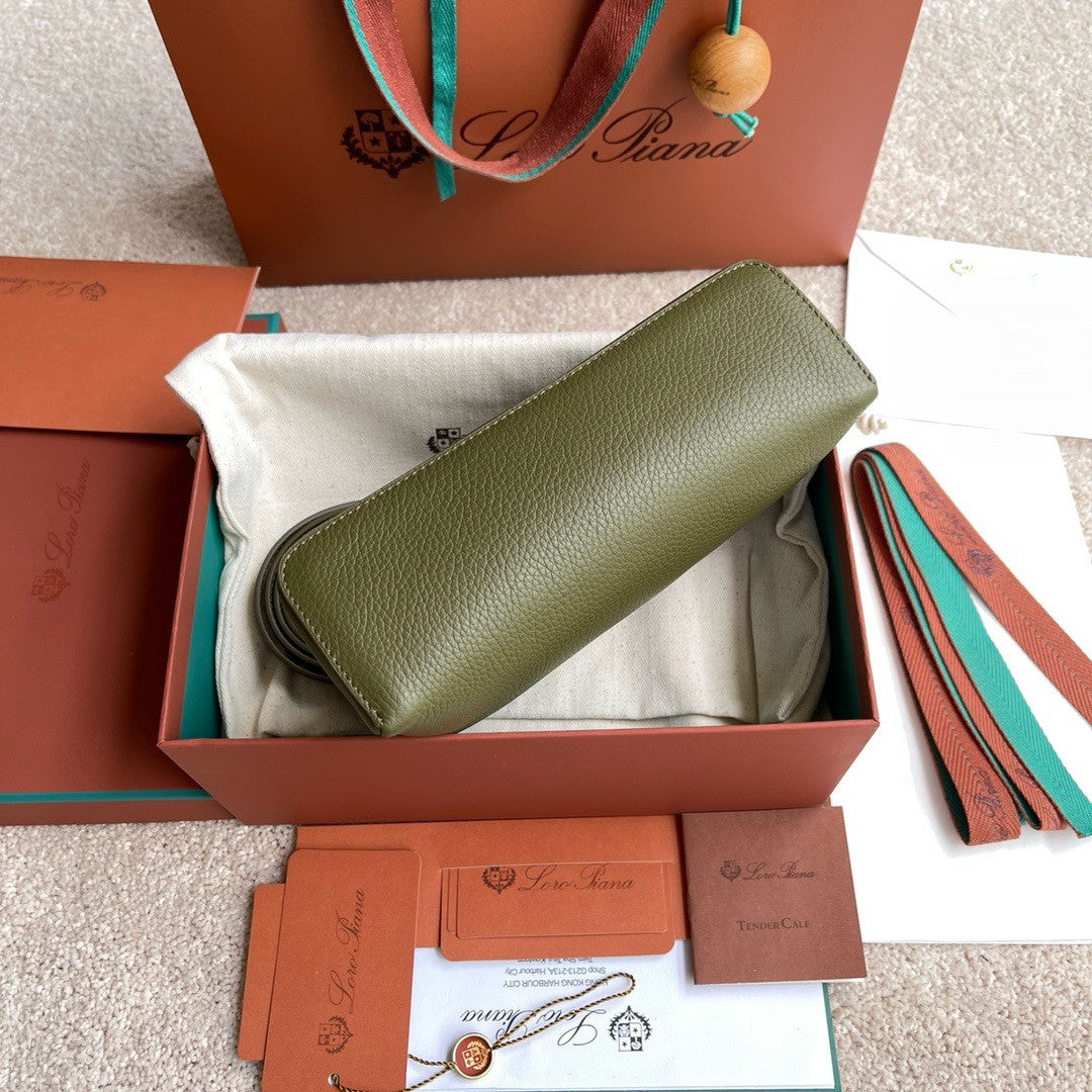 Loro Piana Extra Pocket L19  Grained Calfskin Olive