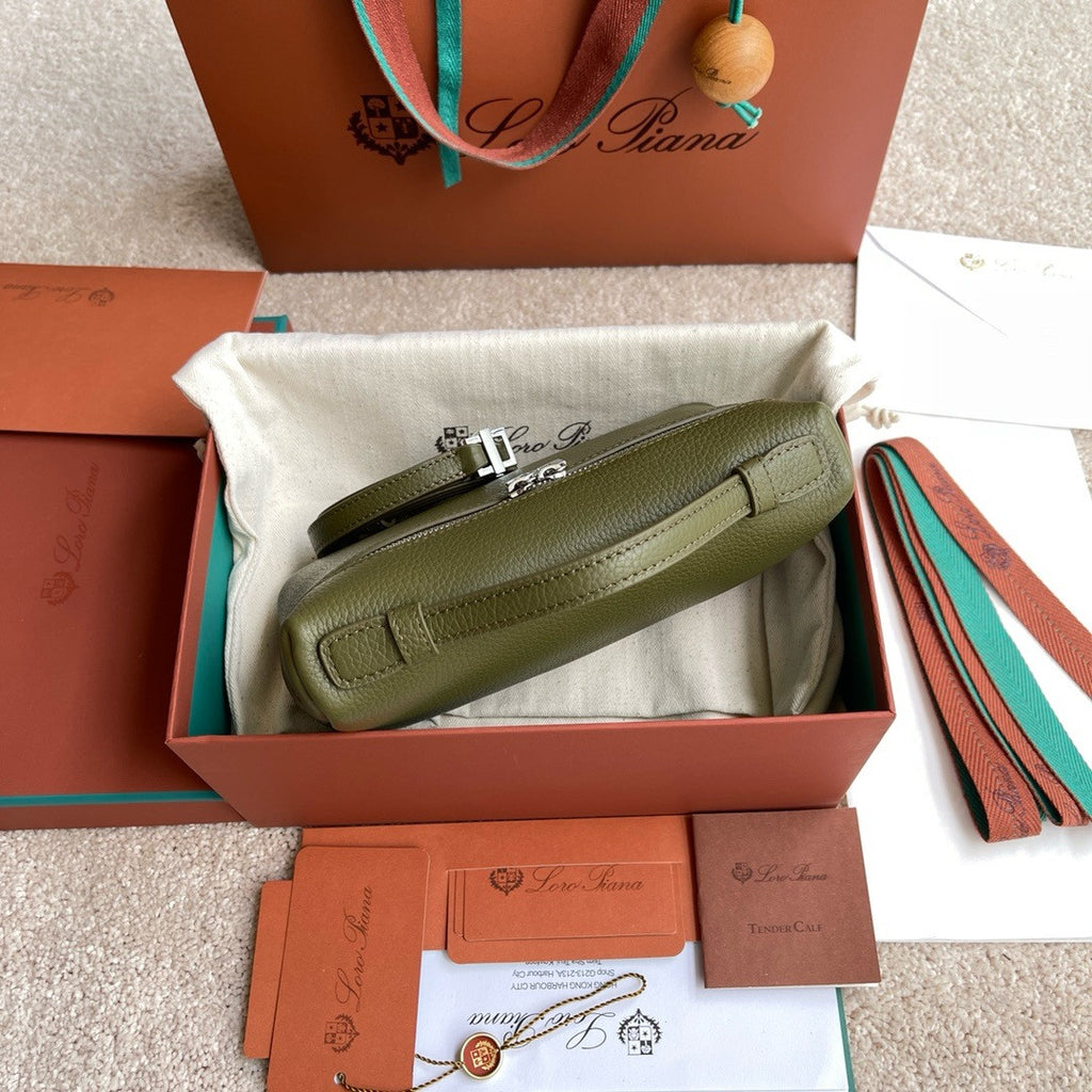 Loro Piana Extra Pocket L19  Grained Calfskin Olive